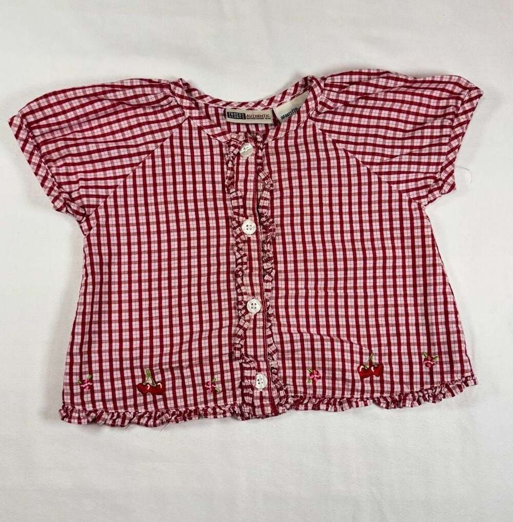 Faded Glory Red Gingham Blouse Size 18 Months